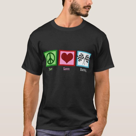 Peace Liebe Auto Racing T-Shirt (Vorderseite)