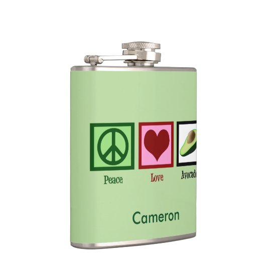 Peace Liebe Avocado Custom Green Flachmann (Rechts)