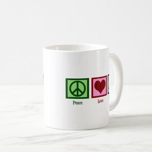 Peace Liebe Avocado Doppelseitig Kaffeetasse (VorderseiteRechts)