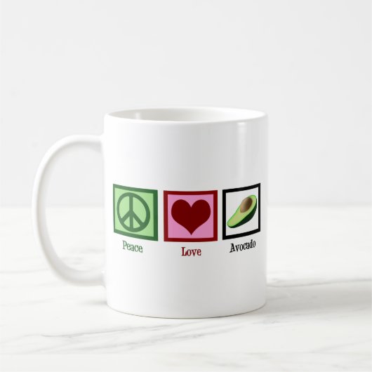 Peace Liebe Avocado Doppelseitig Kaffeetasse (Links)