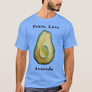 Peace Liebe Avocado Gemälde vegetarisches gesundes T-Shirt