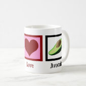 Peace Liebe Avocado Kaffeetasse (VorderseiteRechts)