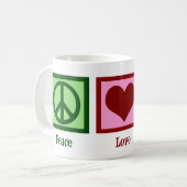 Peace Liebe Avocado Kaffeetasse (Vorderseite Links)
