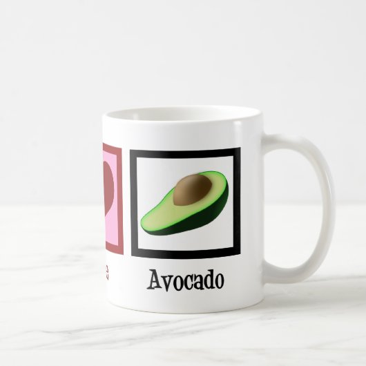Peace Liebe Avocado Kaffeetasse (Rechts)