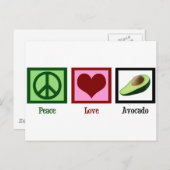Peace Liebe Avocado Postkarte (Vorne/Hinten)