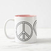 Peace Liebe Babies Zweifarbige Tasse (Links)