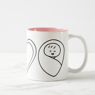 Peace Liebe Babies Zweifarbige Tasse