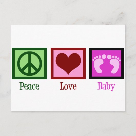 Peace Liebe Baby Girl Postkarte (Vorderseite)
