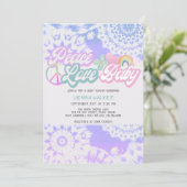 Peace Liebe Baby Groovy Pastel Gefärbte Krawatte B Einladung (Stehend Vorderseite)