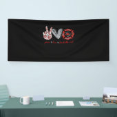 Peace Liebe Back Red | Funny Firefighter Lover Ges Banner (Messe)