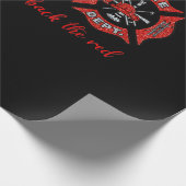 Peace Liebe Back Red | Funny Firefighter Lover Ges Geschenkpapier (Ecke)