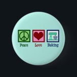 Peace Liebe Backen Niedliche Bäckerei Aquamarin St Button<br><div class="desc">Peace Liebe Baking. Ein niedliches Bäckergeschenk für jemanden,  der einen Bäckereiladen und Lieben hübsche Backwaren besitzt.</div>