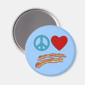 Peace Liebe Bacon Symbology Hemd, Tasse Magnet (Vorderseite/Rückseite)