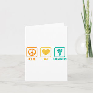 Peace Liebe Badminton Badminton Player Shuttle Spo Karte