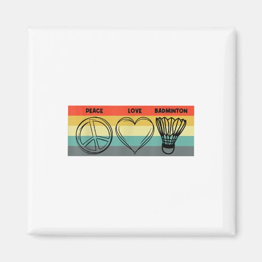 Peace Liebe Badminton Badminton Player Shuttle Spo Magnet (Vorne)