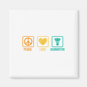 Peace Liebe Badminton Badminton Player Shuttle Spo Magnet