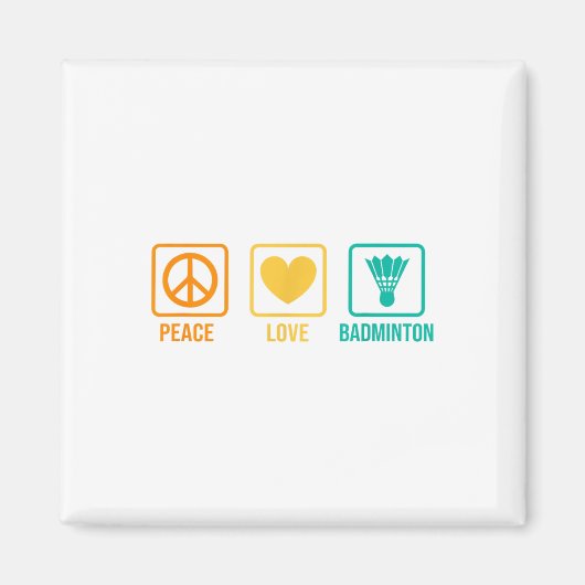 Peace Liebe Badminton Badminton Player Shuttle Spo Magnet (Vorne)