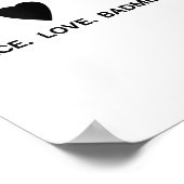 Peace Liebe Badminton Badminton Player Shuttle Spo Poster (Ecke)