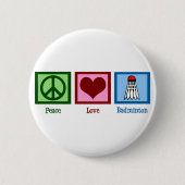 Peace Liebe Badminton Button (Vorderseite)