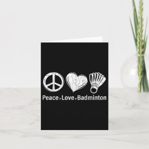 Peace Liebe Badminton Funny Sports Player Coach Gr Karte