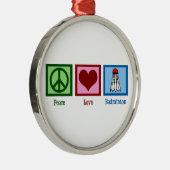 Peace Liebe Badminton Ornament Aus Metall (Rechts)