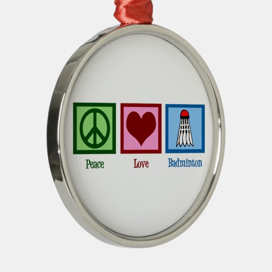 Peace Liebe Badminton Ornament Aus Metall (Rechts)