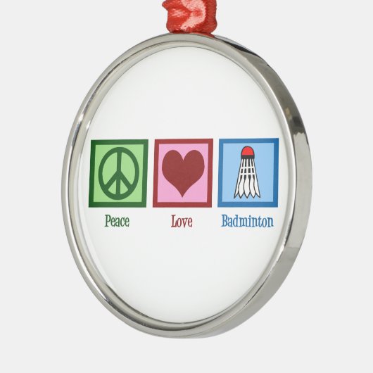 Peace Liebe Badminton Ornament Aus Metall (Links)