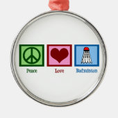 Peace Liebe Badminton Ornament Aus Metall (Vorne)