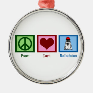 Peace Liebe Badminton Ornament Aus Metall