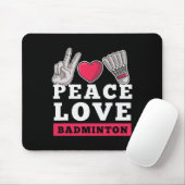 Peace Liebe Badminton Player Heart Shuttle Sport P Mousepad (Mit Mouse)