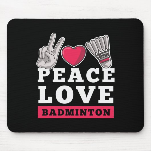 Peace Liebe Badminton Player Heart Shuttle Sport P Mousepad (Vorne)