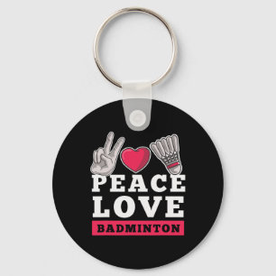 Peace Liebe Badminton Player Heart Shuttle Sport P Schlüsselanhänger