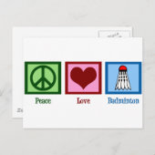 Peace Liebe Badminton Postkarte (Vorne/Hinten)