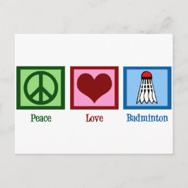 Peace Liebe Badminton Postkarte