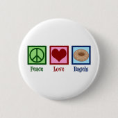 Peace Liebe Bagels Button (Vorderseite)