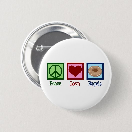 Peace Liebe Bagels Button (Vorne & Hinten)