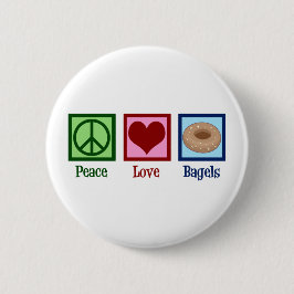 Peace Liebe Bagels Button