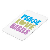 Peace Liebe Bagels Magnet (Linke Seite)