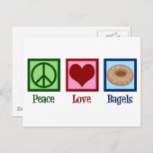 Peace Liebe Bagels Postkarte (Vorne/Hinten)