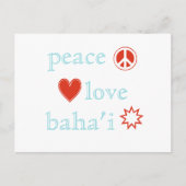 Peace Liebe Bahai Postkarte (Vorderseite)