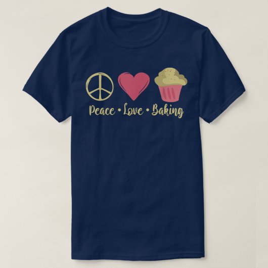 Peace Liebe Baking Cooking Baker T-Shirt (Design vorne)