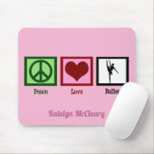 Peace Liebe Ballet Niedlich Custom Pink Ballerina Mousepad (Mit Mouse)