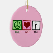 Peace Liebe Ballet Niedlich Pink Ballerina Keramik Ornament (Rechts)