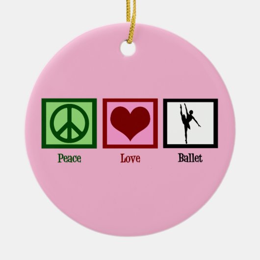 Peace Liebe Ballet Niedlich Pink Ballerina Keramik Ornament (Vorne)