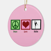 Peace Liebe Ballet Niedlich Pink Ballerina Keramik Ornament (Links)