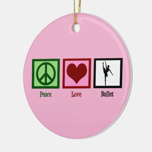 Peace Liebe Ballet Niedlich Pink Ballerina Keramik Ornament (Links)