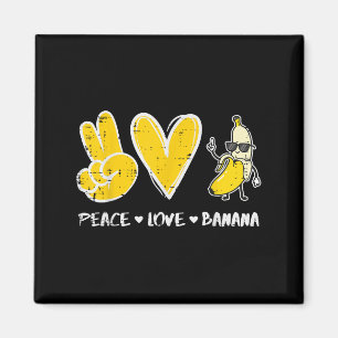 Peace Liebe Banana Funny Frucht Nahrung Vegan Männ Magnet