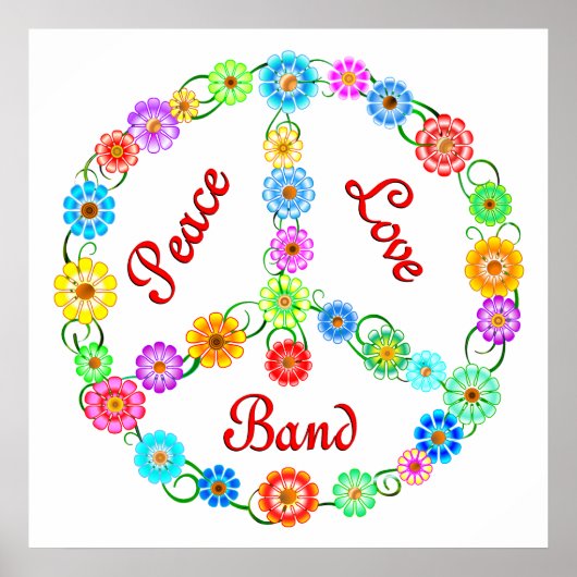 Peace Liebe Band Poster (Vorne)