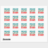 Peace Liebe Band Quadratischer Aufkleber (Blatt)