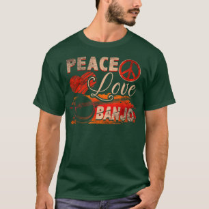 Peace Liebe Banjo Guitar Player Country Bluegrass T-Shirt